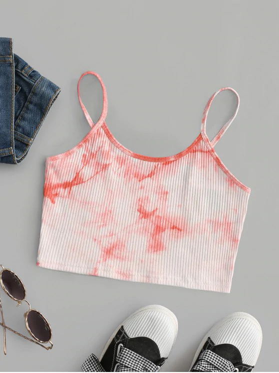 Ink Tie-dye Printing Hanging Wide Loose Short Thread Elastic Small Sling