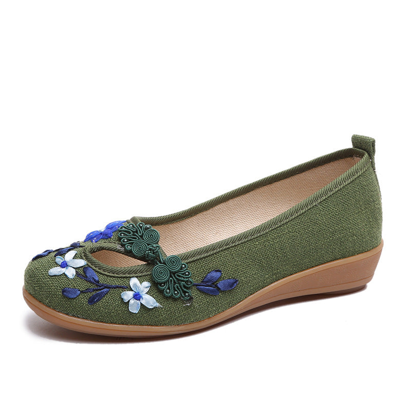 Women's Cotton And Linen Ethnic Style Handmade Embroidered Shoes