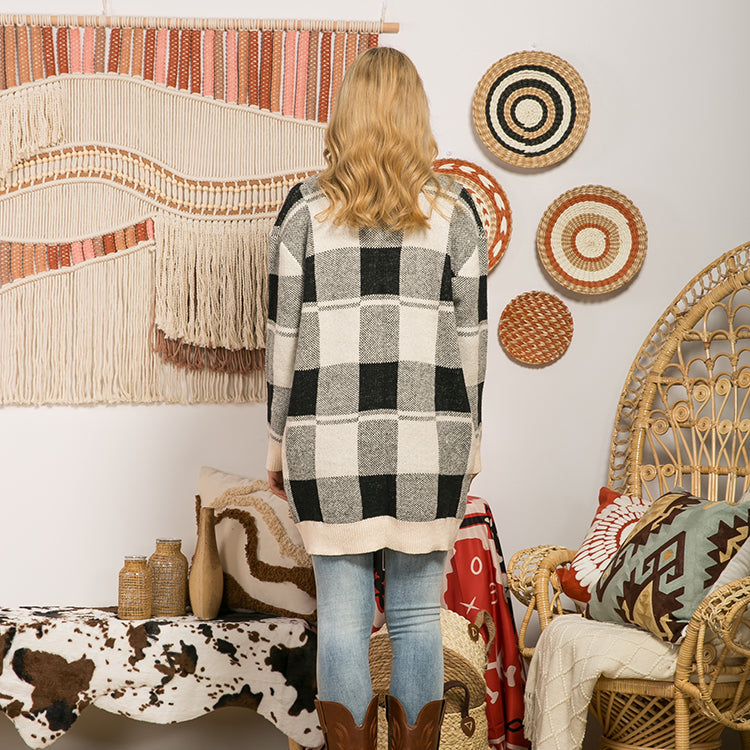 Long-sleeved Plaid Top Loose Casual Shirt Plush