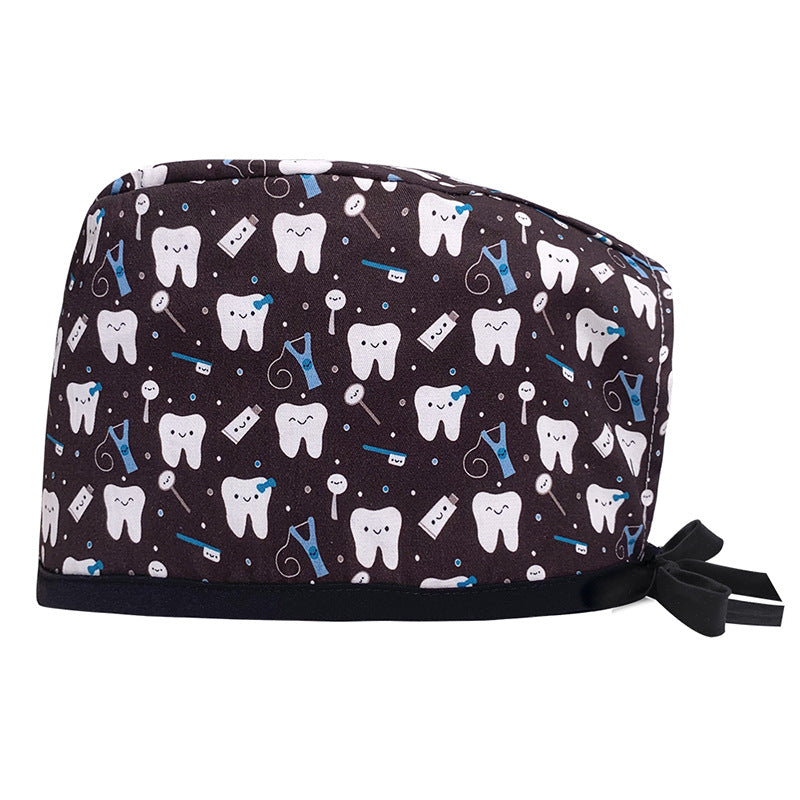 Cotton Printed Operating Cap Dentist Dental Clinic Scrub Cap Men