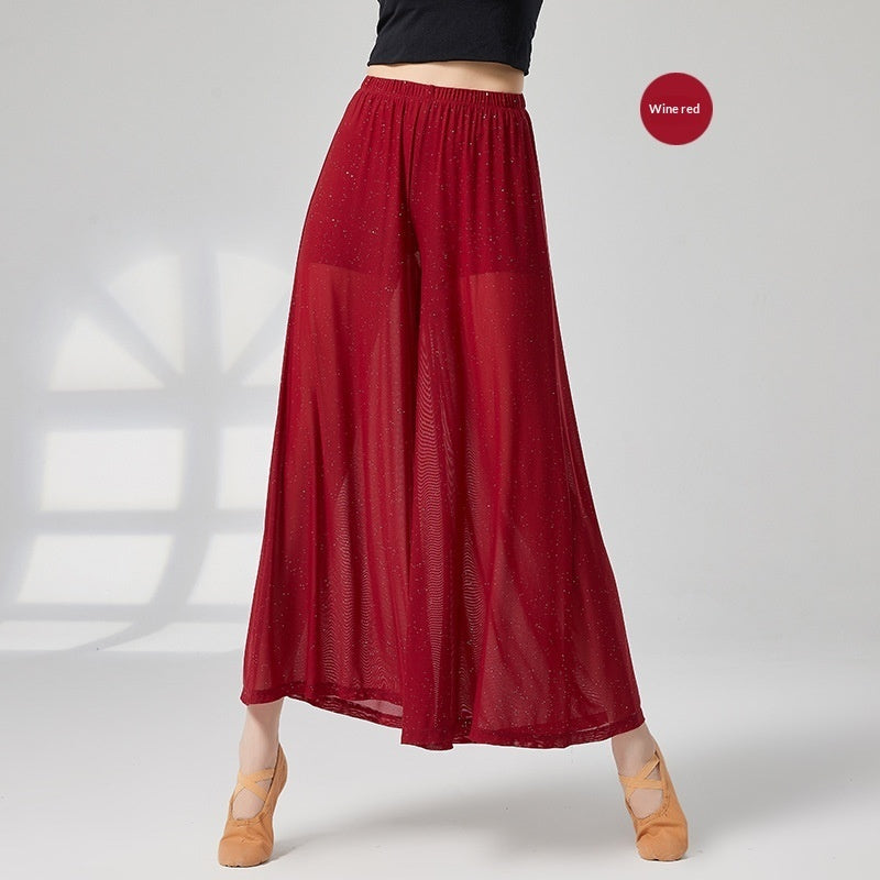 Loose High-waisted Wide-leg Pants For Classical Dance