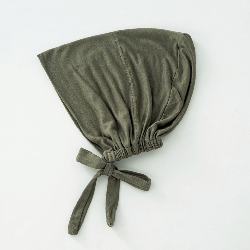 Women's Fashion Solid Color Lace-up Bottoming Hood