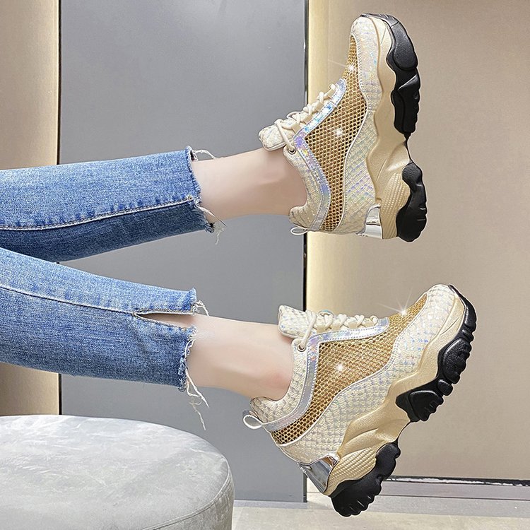 Women's Lace Thickness Breathable Mesh Daddy Shoes