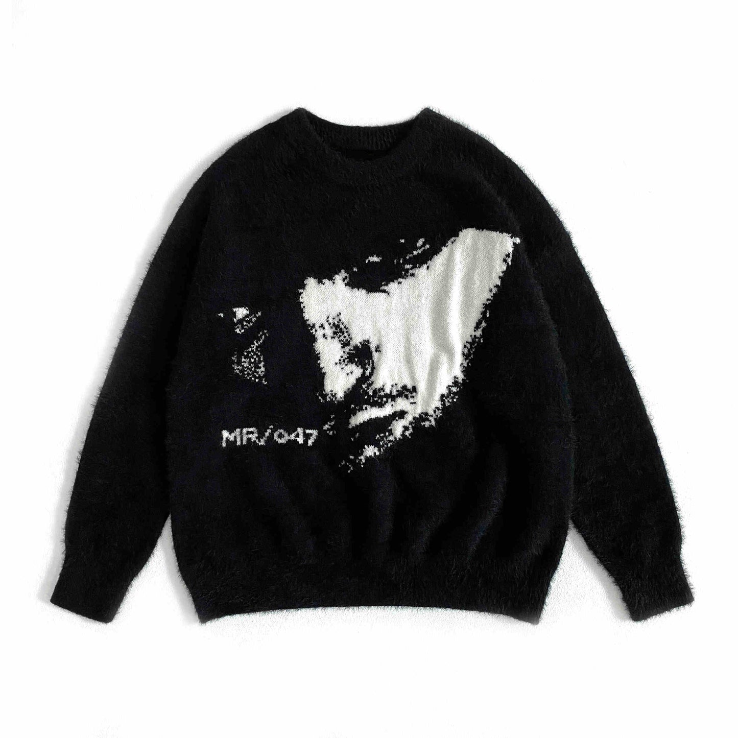 Soft Glutinous Mink-like Map Printed Sweater