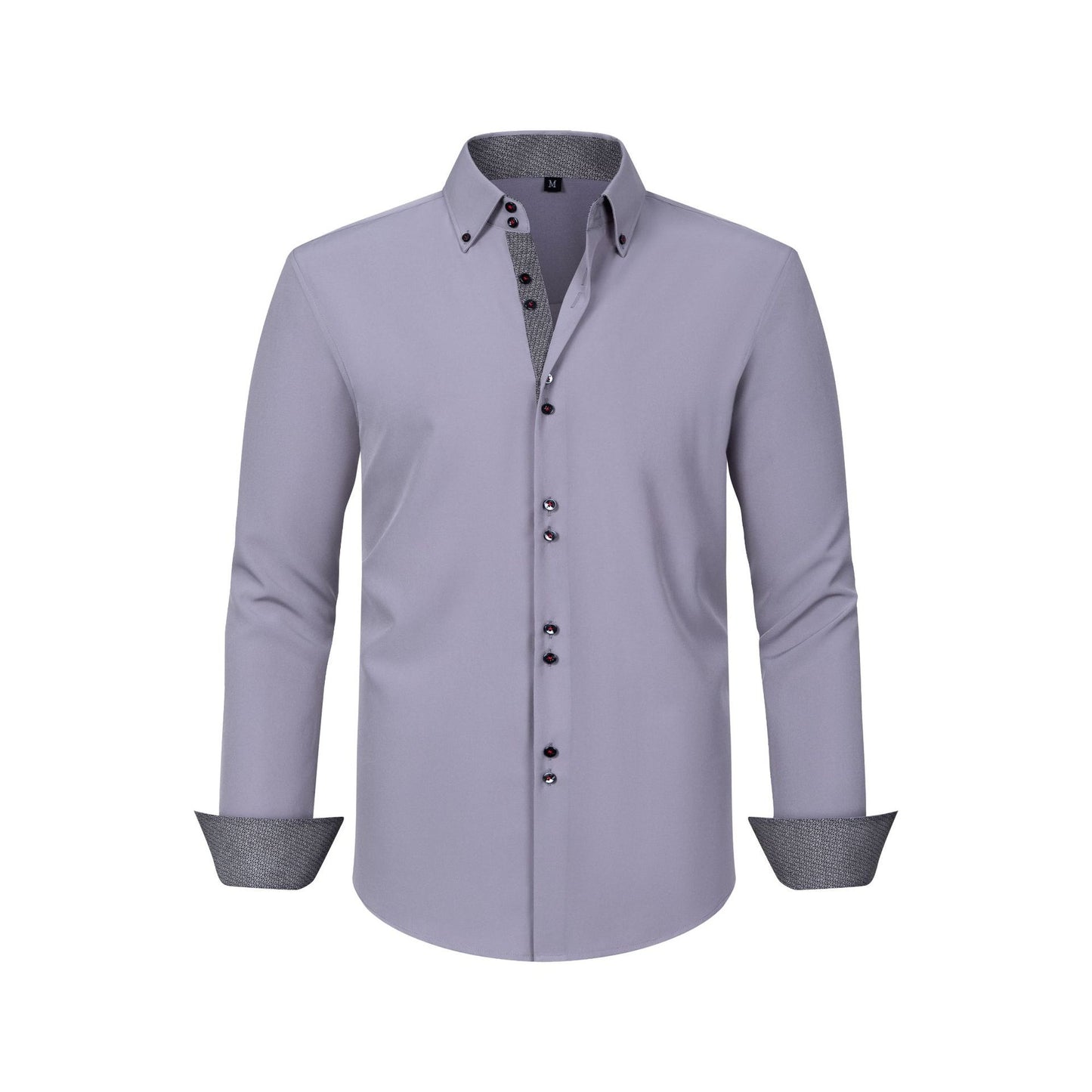 Mens Four-Way Stretch Polka-Dot Colorblock Shirt