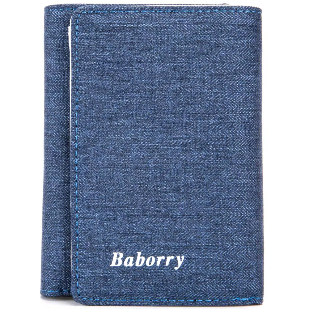 RFID Theft Protection Wallet Men'S Canvas Wallet Coin Purse Triple Folding Short Wallet Father’S Day Gift-123-10Sanze