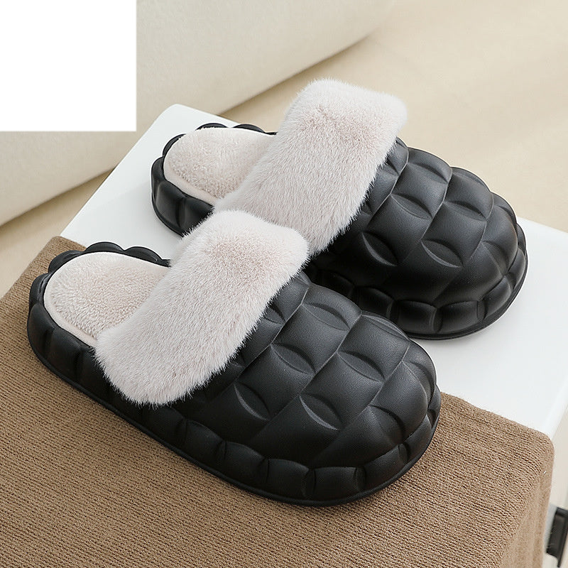 Removable And Washable Cotton Slippers Women's Autumn And Winter Bag Heel