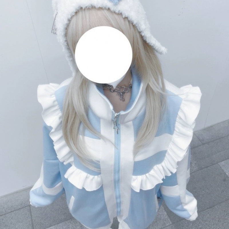 Spring And Autumn Japanese Style Cross Star Mine Water Color Sportswear Jacket