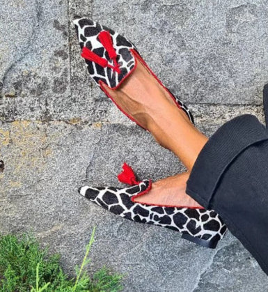 Leopardspidse Casual Pumps til Kvinder med Flad Hæl