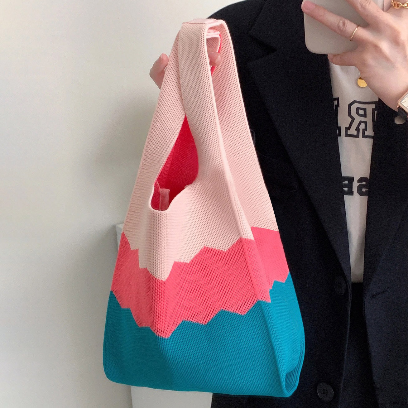 Specific Character Fashion Knitted Handbag