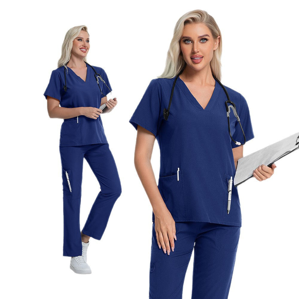 Operating Room Nurses Scrub Uniforms Female Doctors Short Sleeves