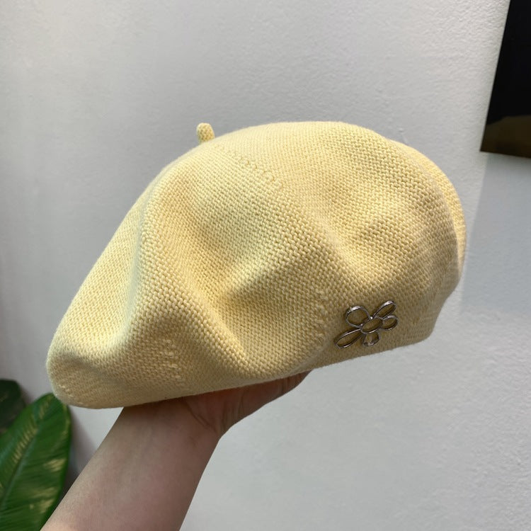 Women's All Match Retro White Rose Red Beret