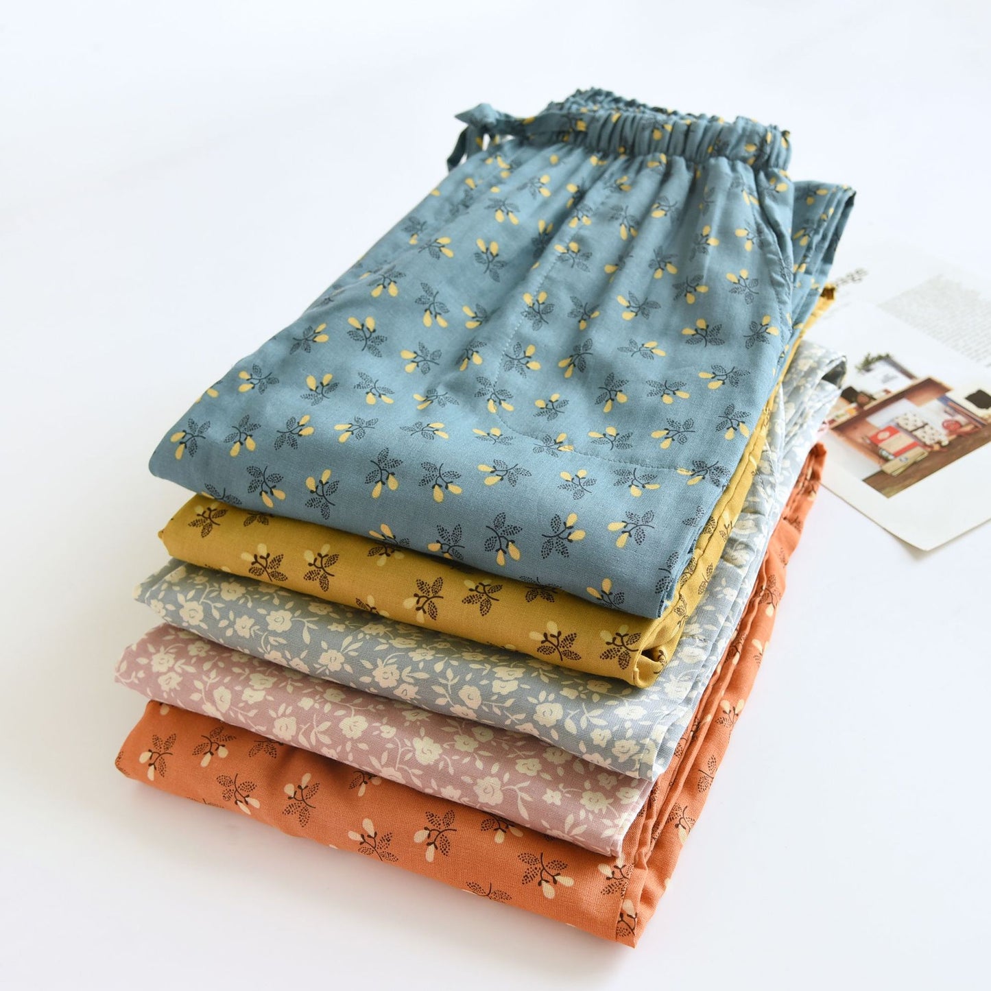 New Pure Cotton Double-layer Gauze Women's Pajama Pants