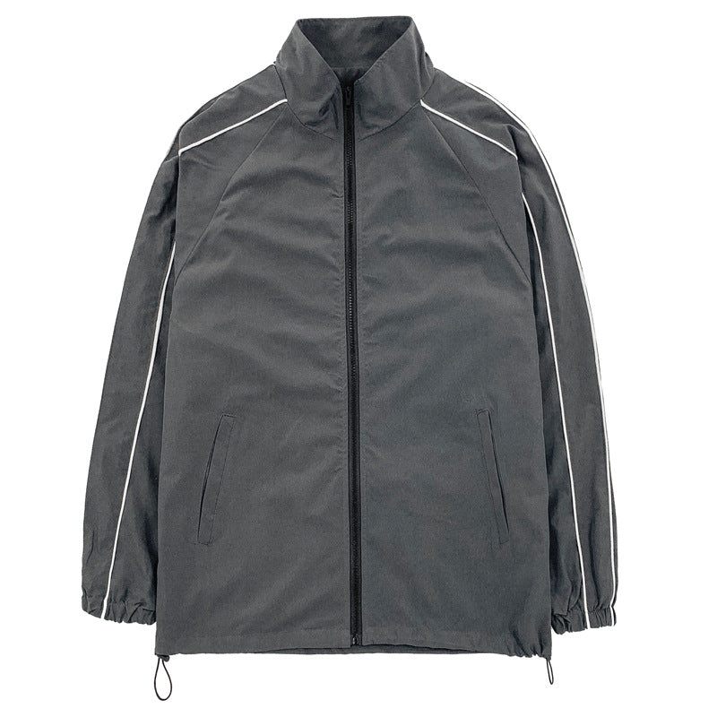 Men's Handsome Plus Size Loose Trend Sports Jacket Couples Stand-up Collar Jacket Men