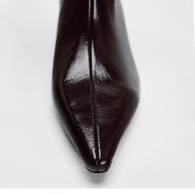 Women's British Style Pointed Toe High Leg Boot