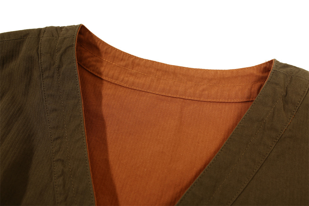 Men's Loose Double-sided V-neck Pullover