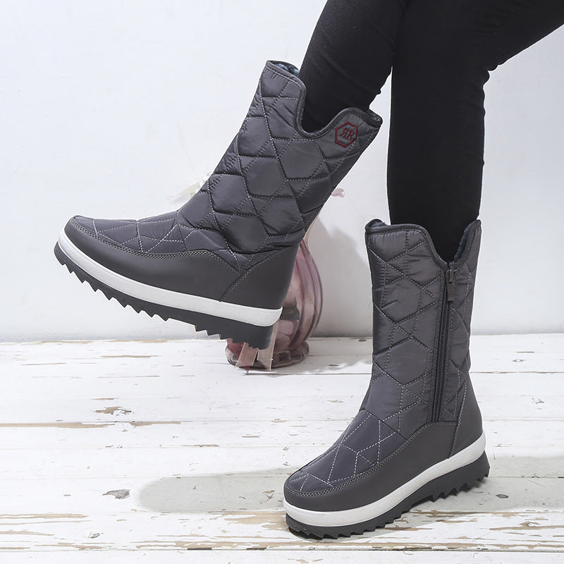 New Large Women's Snow Boots With Short Plush Inside