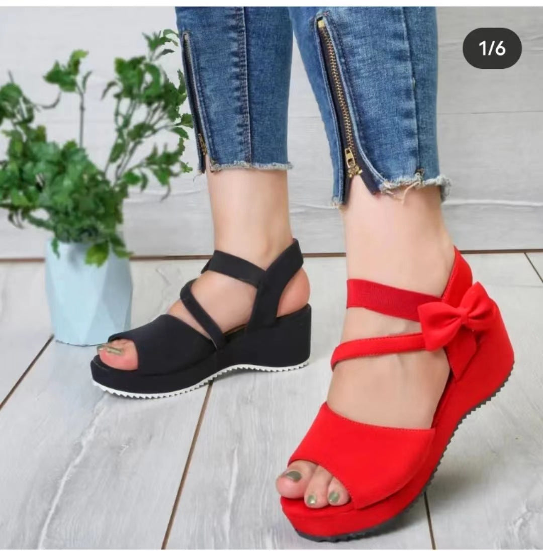 Plus Size Kilerygsandaler I Ruskind Med Åben Tå Til Kvinder