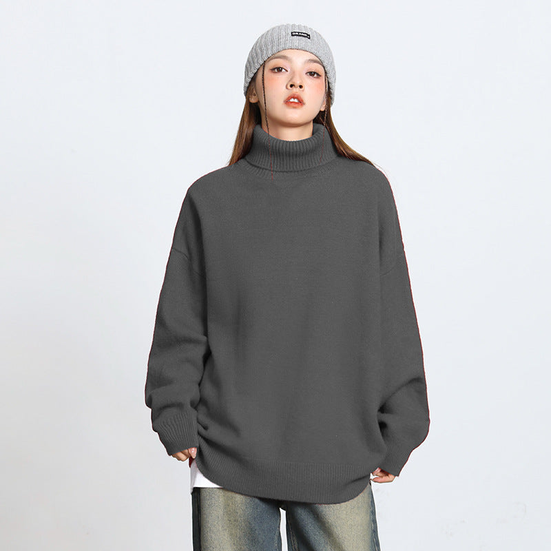 New Solid Color Hoodie Women's American Casual Round Neck Sweater