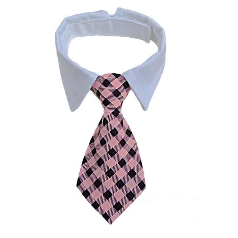 Pet Striped Tie Dog Teddy Bow Tie Scarf Blouse Collar