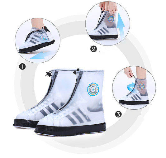 Outdoor Medium Sleeve Rainproof Shoe Cover Thickened And Wear-resistant