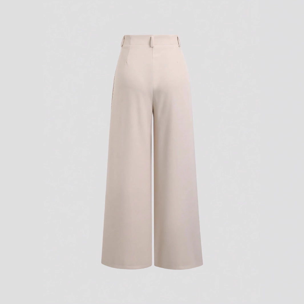Casual Japanese-style High-waisted Slim-fit Draping Wide-leg Pants