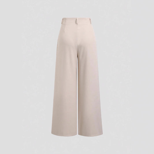 Casual Japanese-style High-waisted Slim-fit Draping Wide-leg Pants