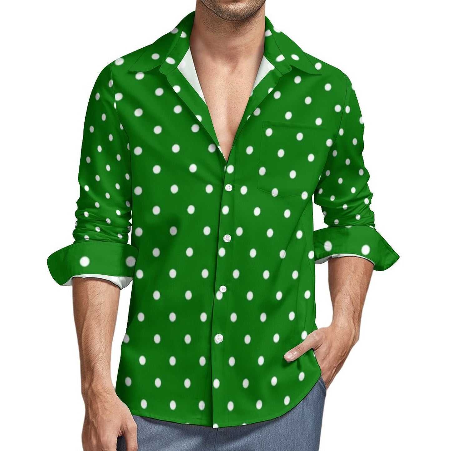 Men's Long Sleeve Digital Printing Shirt