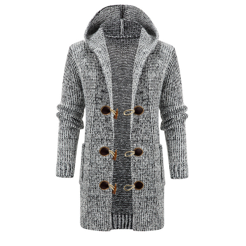 Men's Sweater European And American Style Mid-length Cardigan