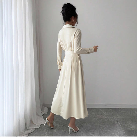 Bohemian-style Celebrity-inspired Printed Long-sleeve Dress For A Chic Getaway Look
