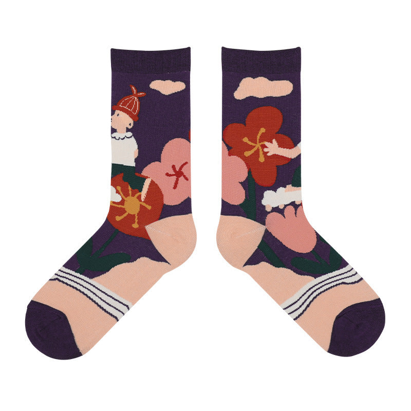 I Love Learning Series Of Personalized Mid-tube Women's Socks