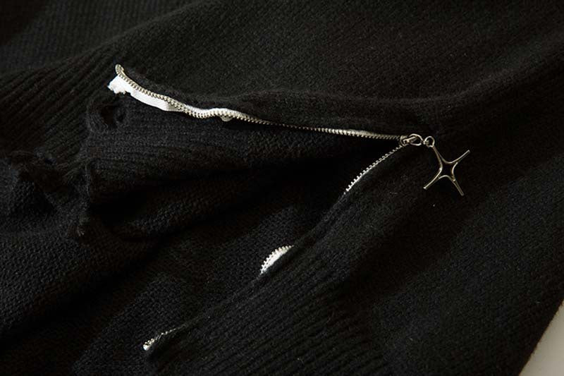 Street Tide Retro Four-pointed Star Round Neck Sweater For Men