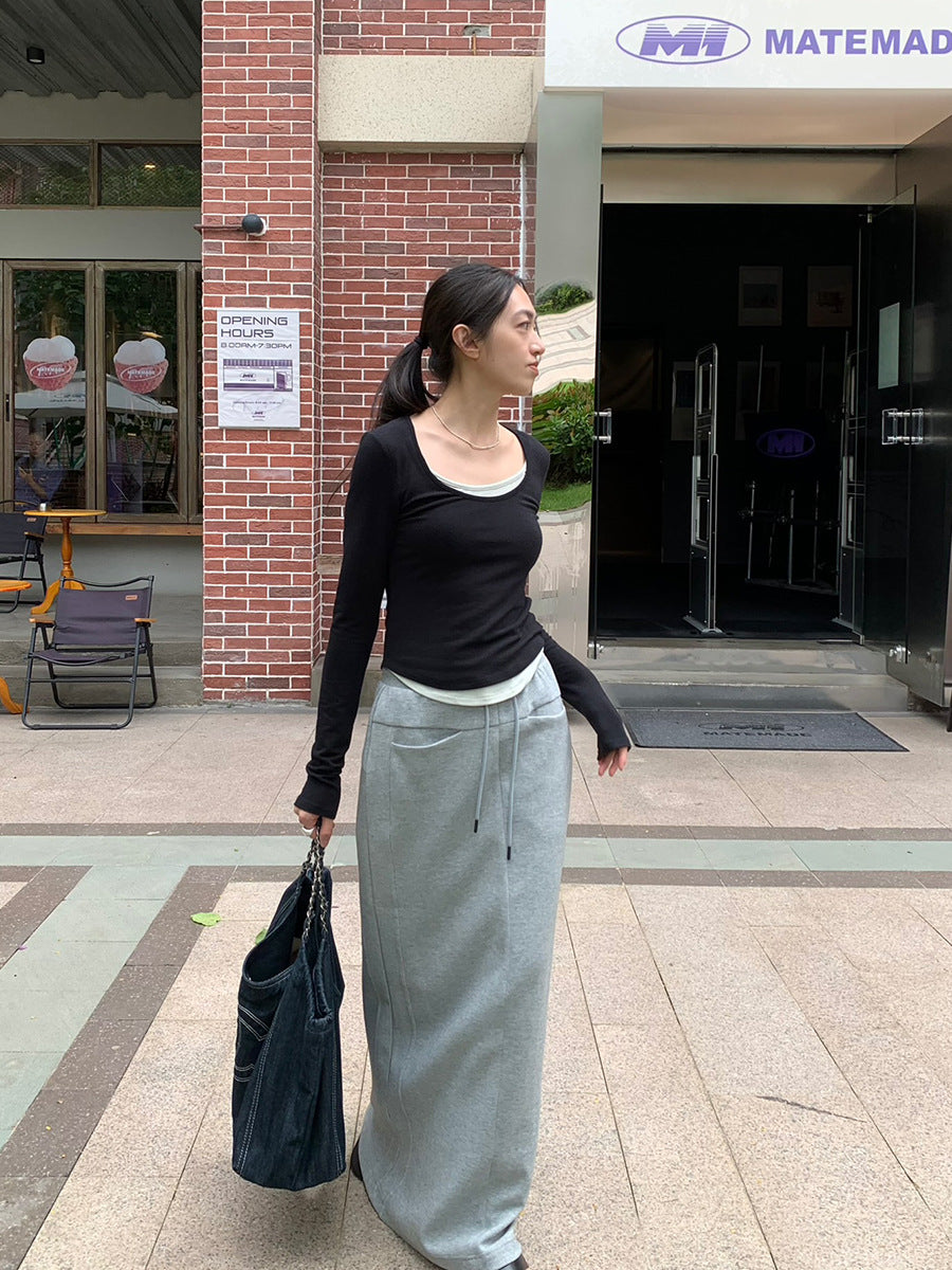 Lazy Casual Sweatshirt Skirt For Women