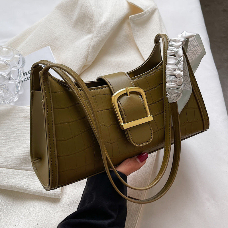 High Sense Special-interest Design Spring Alsidig Mode En Skulder Underarm Baguette Taske