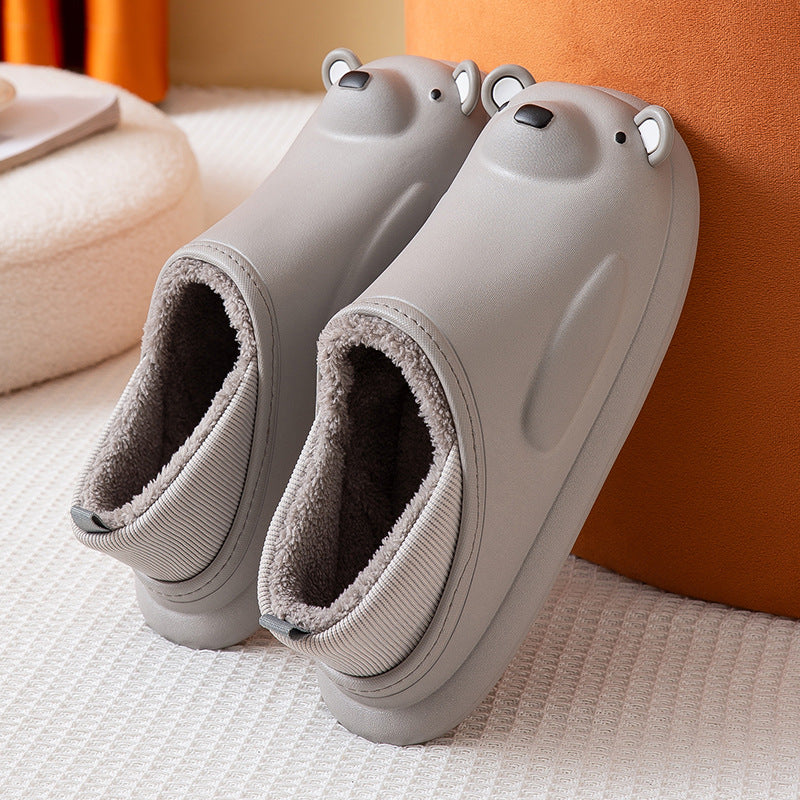 Waterproof Cotton Slippers Bag With Thick-soled Soft Cute Cartoon Home