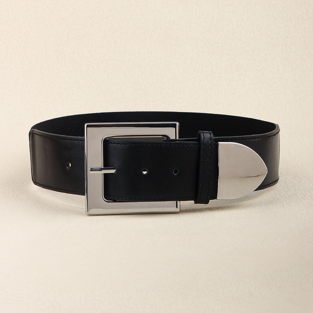 Black Belt Women's Elastic Elastic Needle Buckle Belt Fashion All-match Skirt Shirt Closed Waist Wide Waist Seal