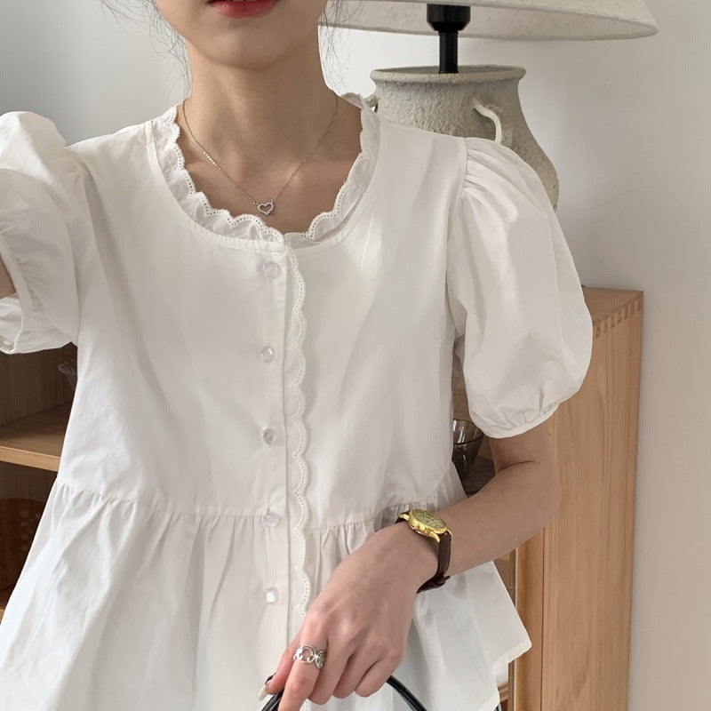 Puff Sleeve Shirt Summer Women's Clothing