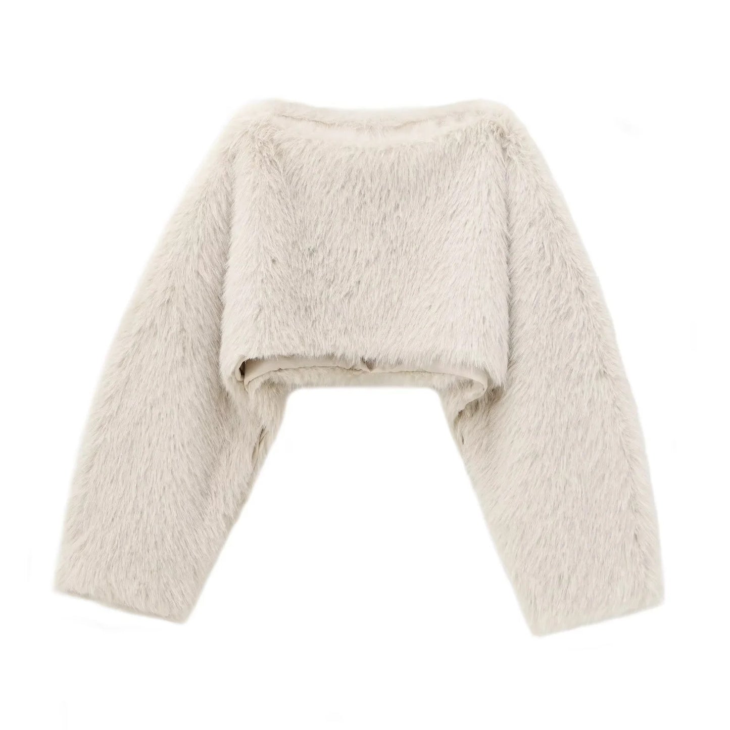Artificial Fur Effect Temperament Versatile Short Top