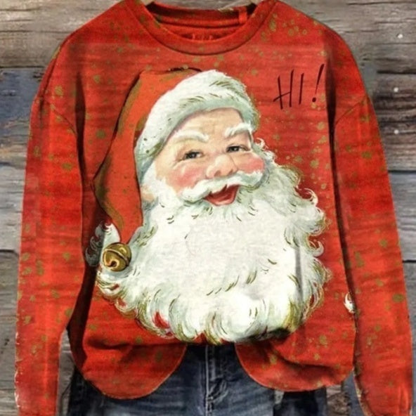 Efterår Vinter Sweater Trykt Rundhals Bluse Topp