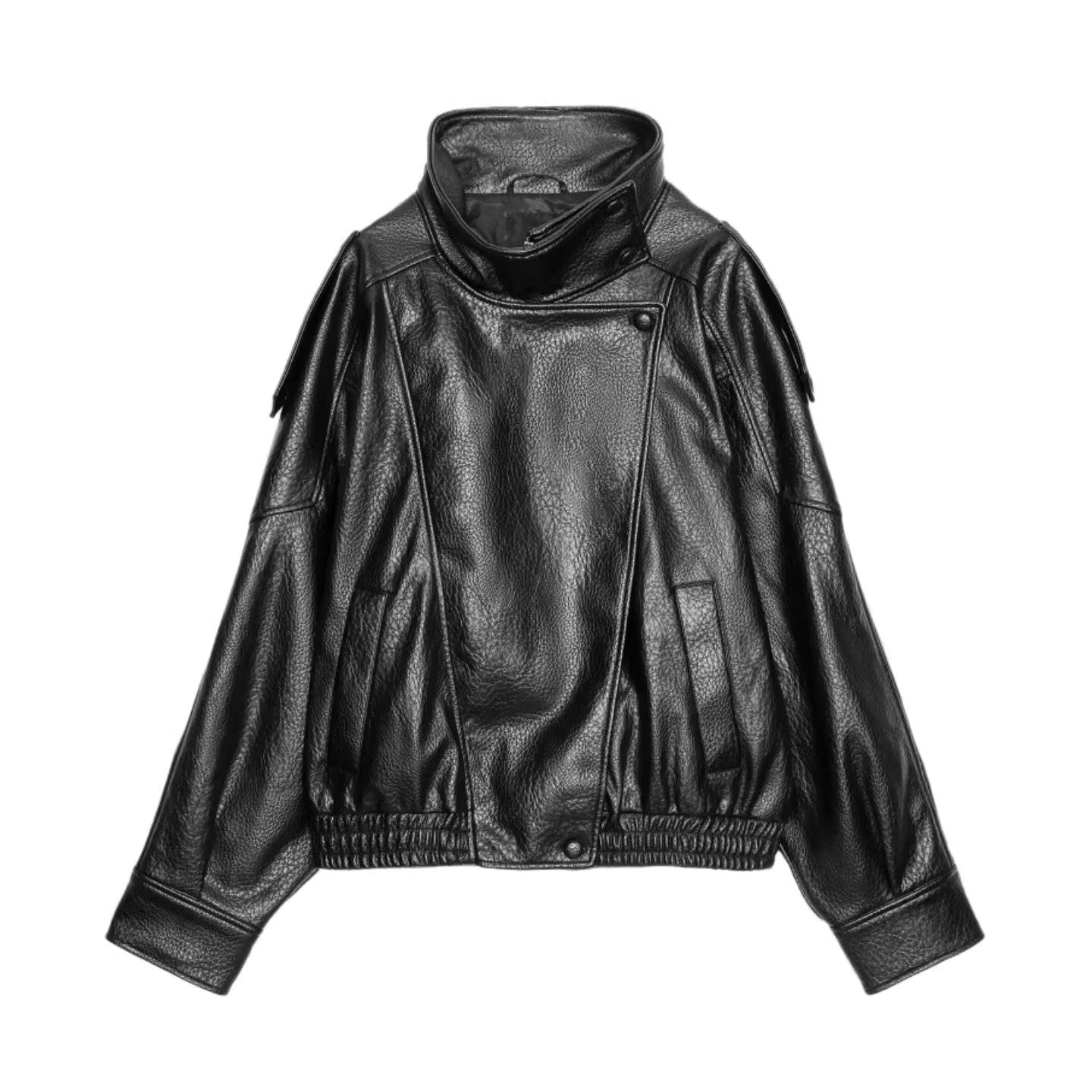 Wind-style Retro Biker's-style Leather Stand-up Collar Jacket