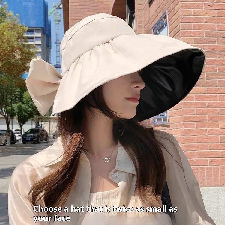 Bow Air Top Bucket Hat Vinyl Sun Protective Sunshade