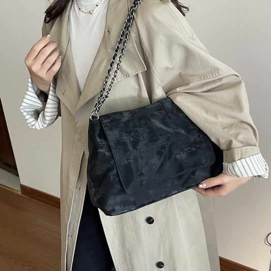 Womens High End High Capacity Suede Crossbody Tote For Work