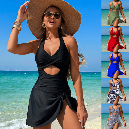 Summer Swimsuit Conservatively Thin Women's One-piece Quick-drying Swimsuit