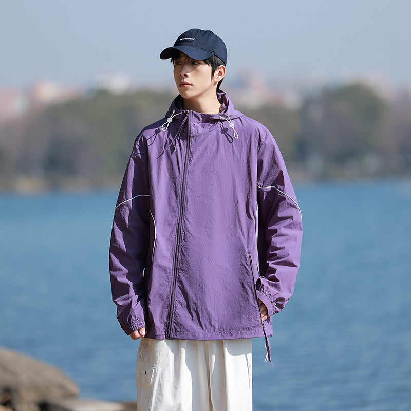 Summer Lightweight UV-protective Hooded Jacket Loose-fitting Outerwear
