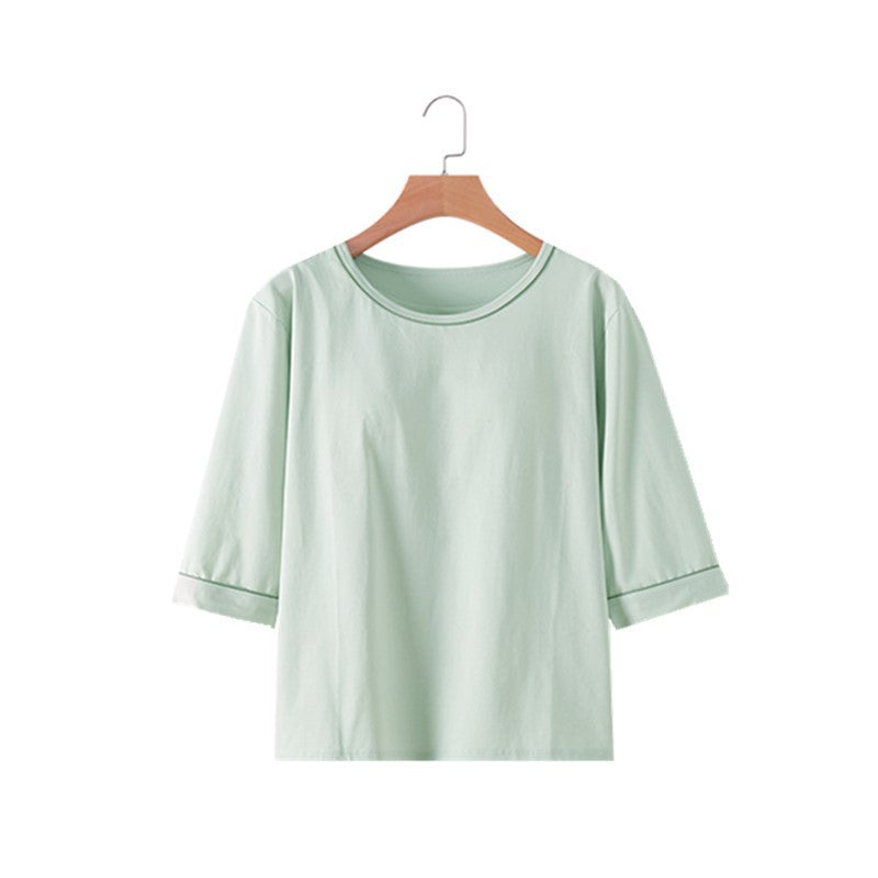 Cup Integrated Three-quarter Long-sleeved T-shirt Casual Home Wear
