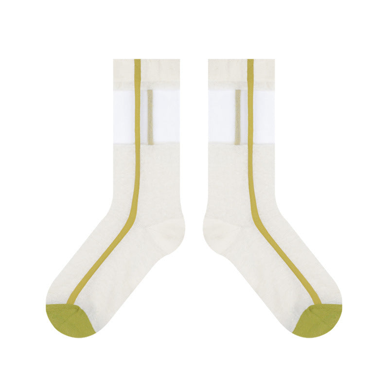 Women's Thin Breathable Spun Glass Simple Cotton Sock