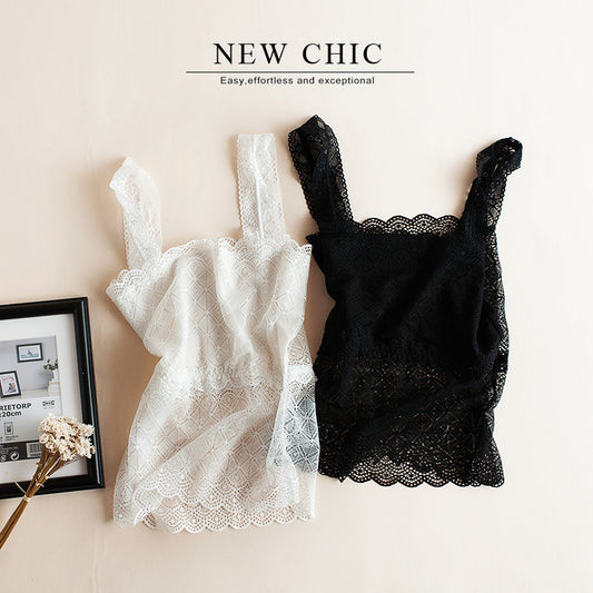 Lace Tube Top Off-neck Vest