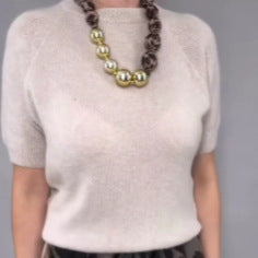 Womens Mesh Skirt Solid-color Casual TopT-shirt