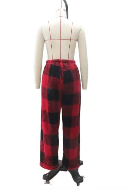 Women's Casual Loose Casual Checkered Pants