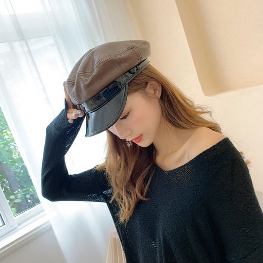 Men And Women Fashion Casual Cowhide Duck Tongue Hat